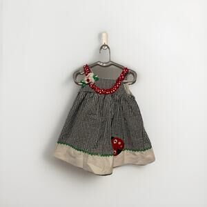 Rare Editions Too Baby Girls Ladybug Seersucker Checkered Dress size 2T Blue